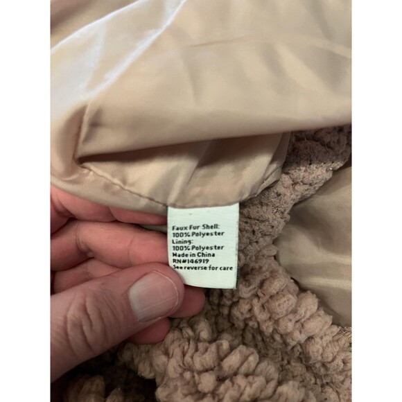 Nine West Jacket Womens Extra Large Beige Sherpa Fleece Full Zip Teddy Coat - Picture 7 of 8